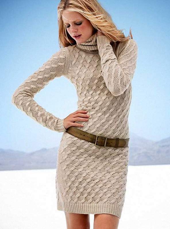 Kemerli Kışlık Elbise Modelleri