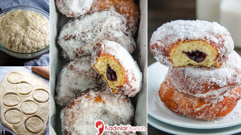 Çilek Reçelli Çörek (Berliner)