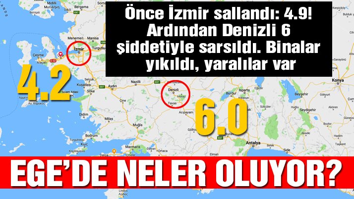 Son dakika: Denizli’de çok büyük deprem! Denizli 6 büyüklüğünde deprem…