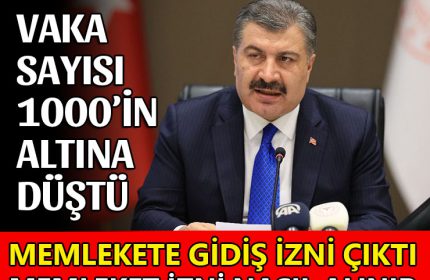 Sağlık Bakanı Müjdeyi Verdi Vaka Sayısı 1000’in Altında