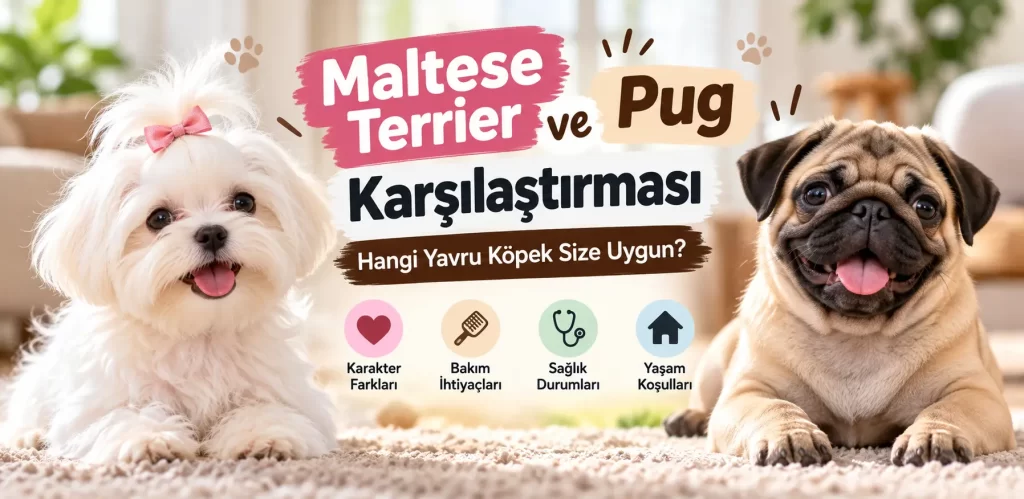 Maltese Terrier ve Pug Karşılaştırması: Hangi Yavru Köpek Size Uygun?